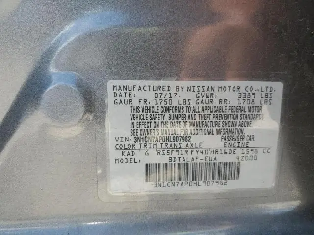 2017 NISSAN VERSA S  