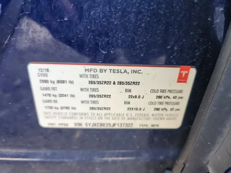 2018 TESLA MODEL X   