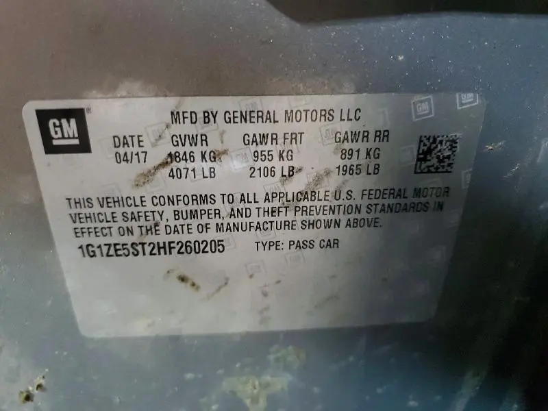 2017 CHEVROLET MALIBU LT  