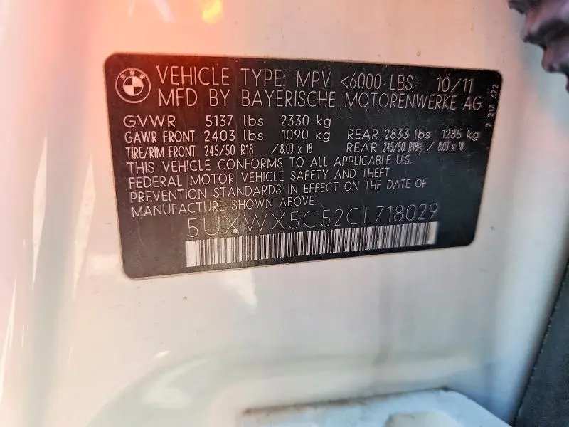 2012 BMW X3 XDRIVE28I  