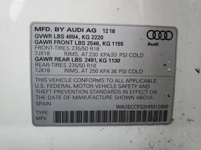 2017 AUDI Q3 PREMIUM  