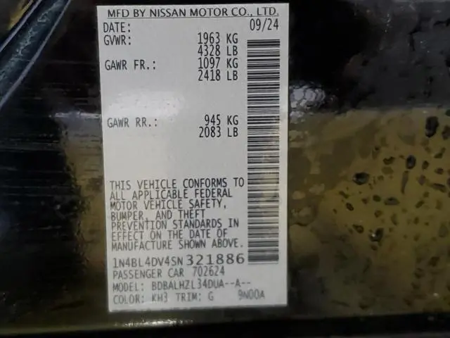 2025 NISSAN ALTIMA SV  