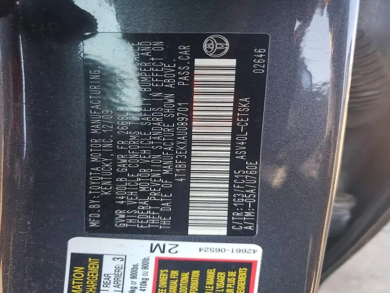 2010 TOYOTA CAMRY SE  