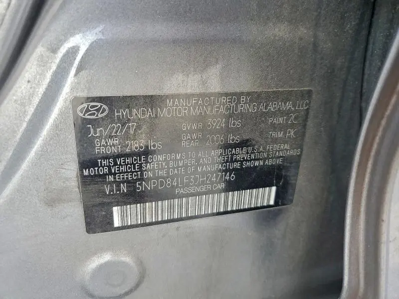 2018 HYUNDAI ELANTRA SEL  