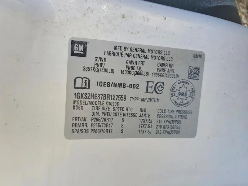 2011 GMC YUKON XL K1500 SLE  