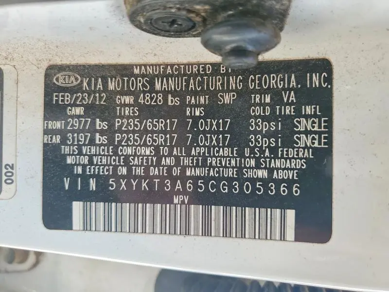 2012 KIA SORENTO LX  