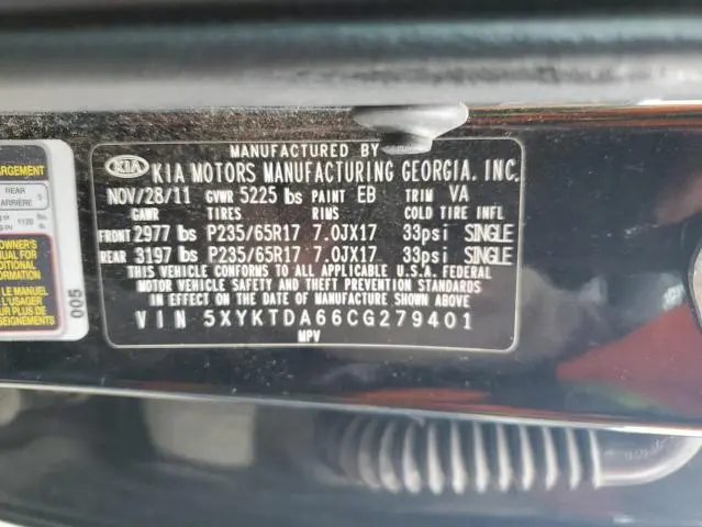 2012 KIA SORENTO BASE  