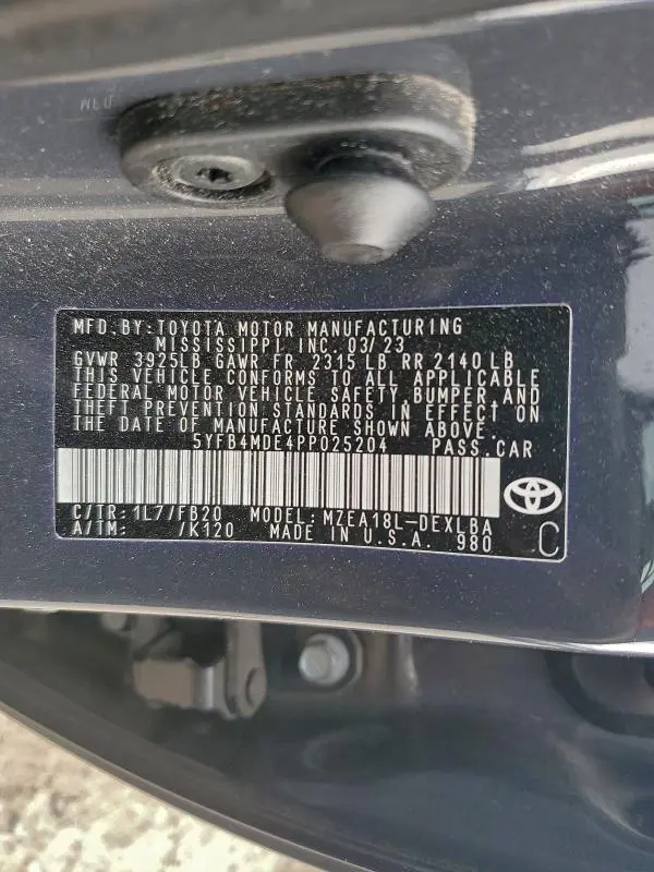 2023 TOYOTA COROLLA LE  