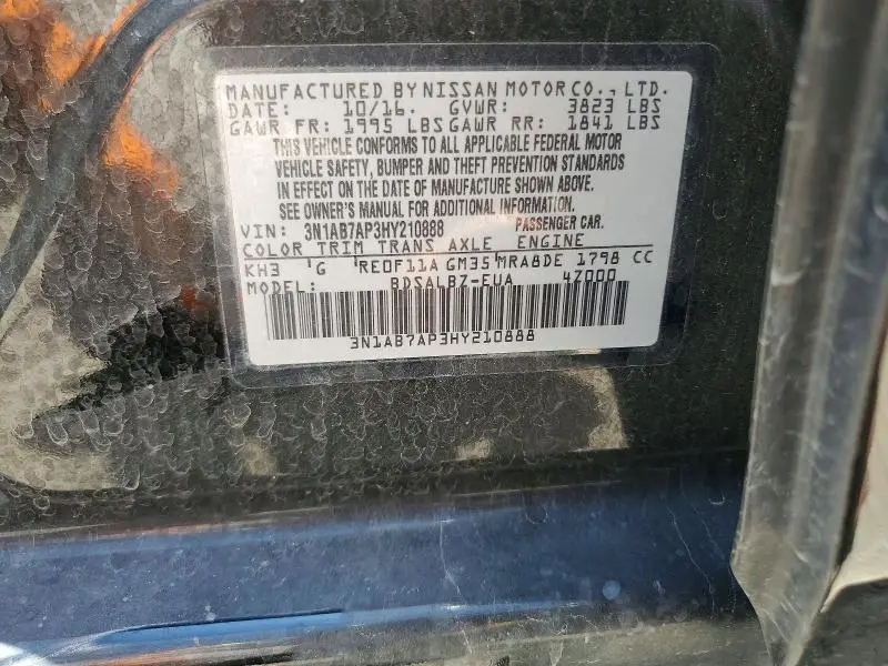 2017 NISSAN SENTRA S  