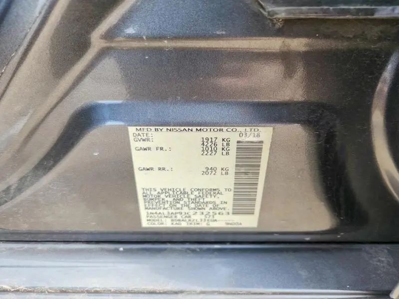 2018 NISSAN ALTIMA 2.5 SL  