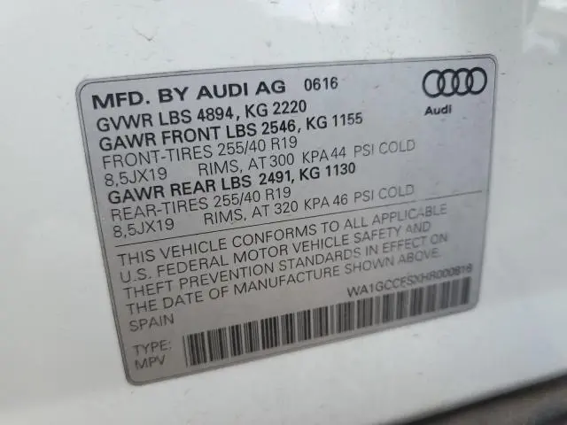 2017 AUDI Q3 PRESTIGE  