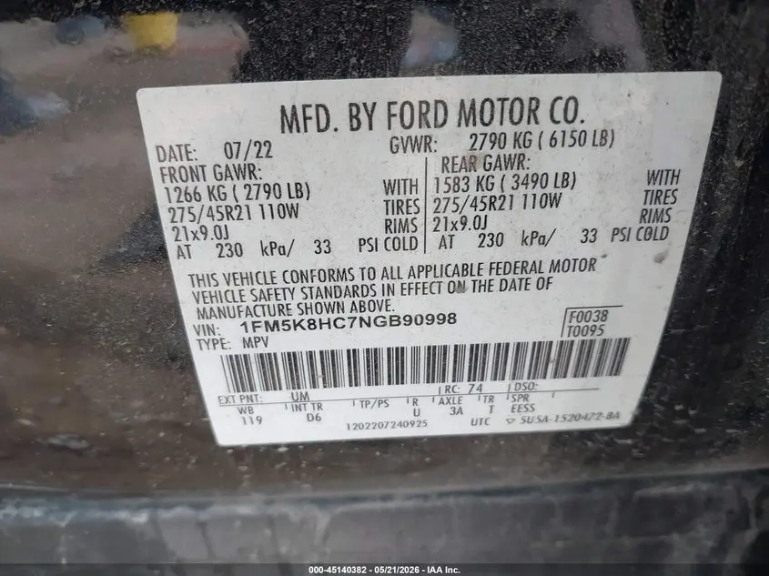 2022 FORD EXPLORER PLATINUM