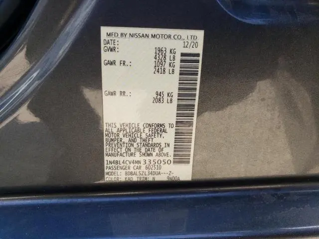 2021 NISSAN ALTIMA SR  