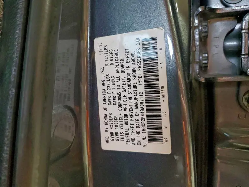 2011 HONDA ACCORD LXP  