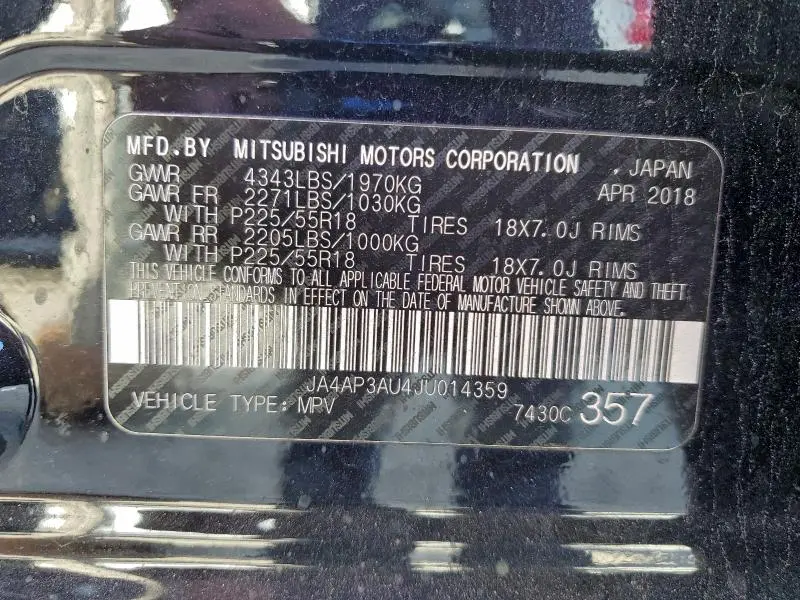 2018 MITSUBISHI OUTLANDER SPORT ES  