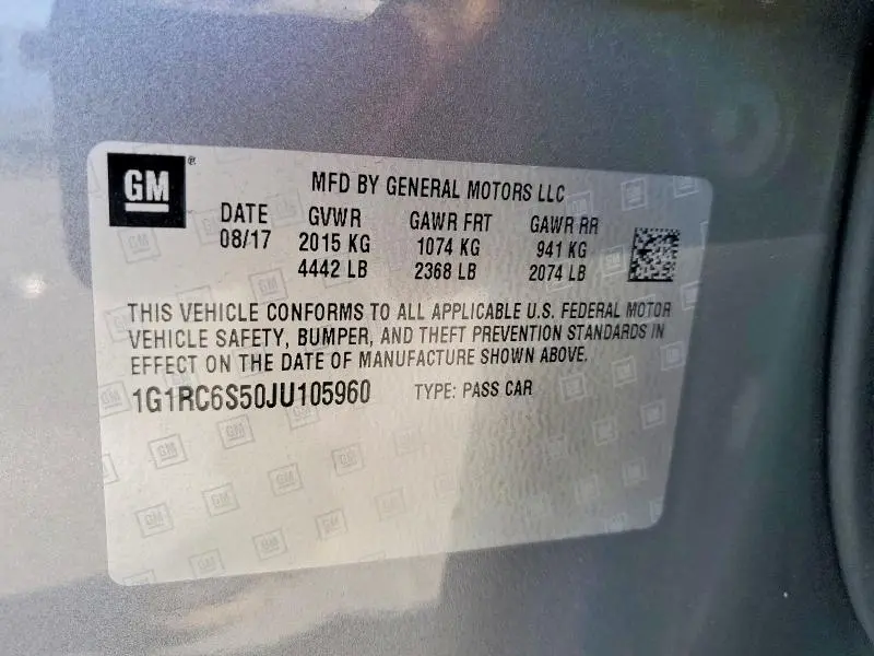 2018 CHEVROLET VOLT LT  