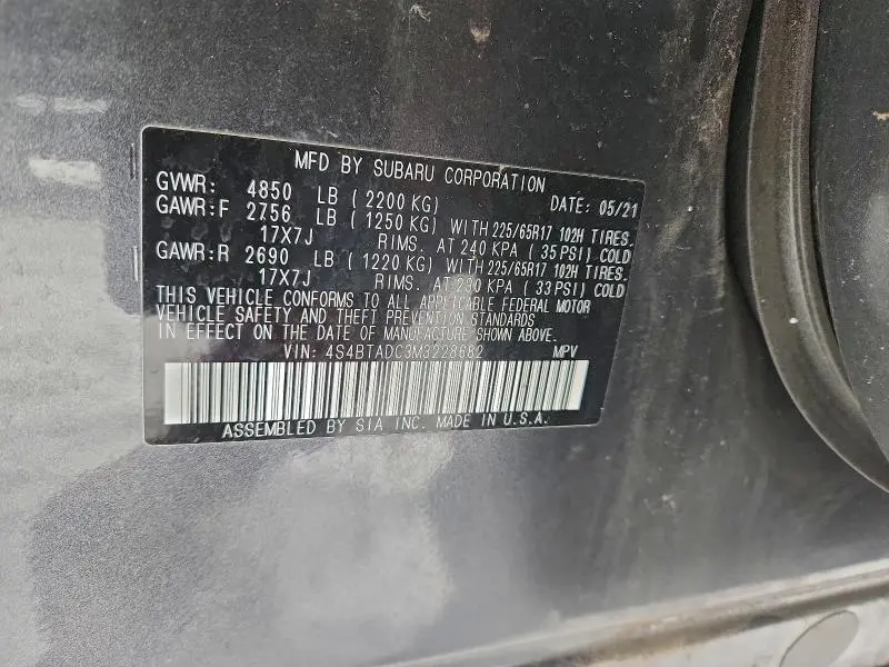 2021 SUBARU OUTBACK PREMIUM  