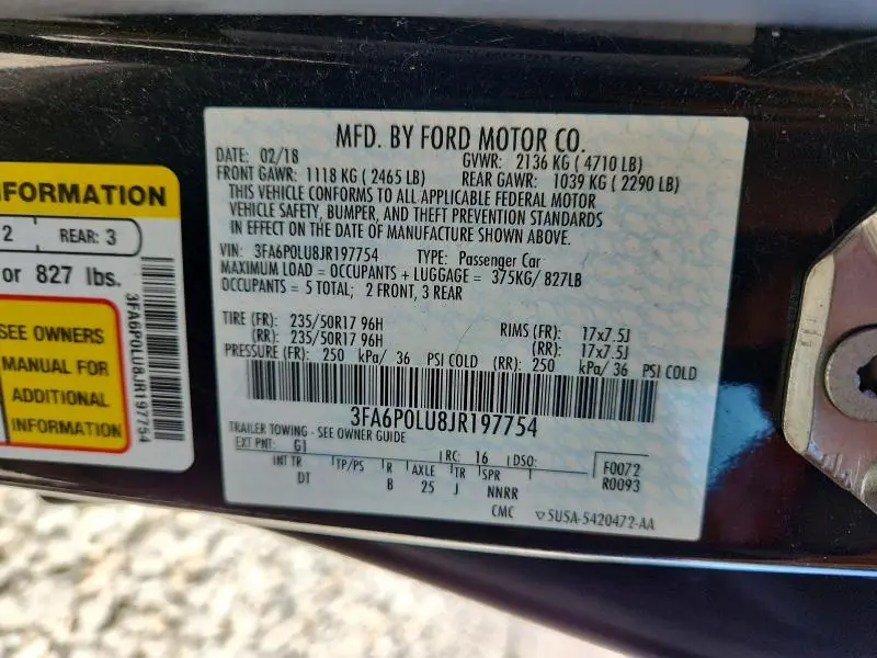 2018 FORD FUSION   