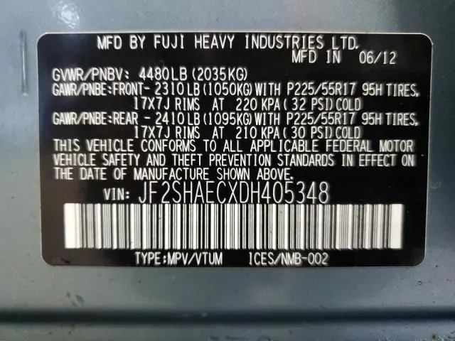 2013 SUBARU FORESTER LIMITED  