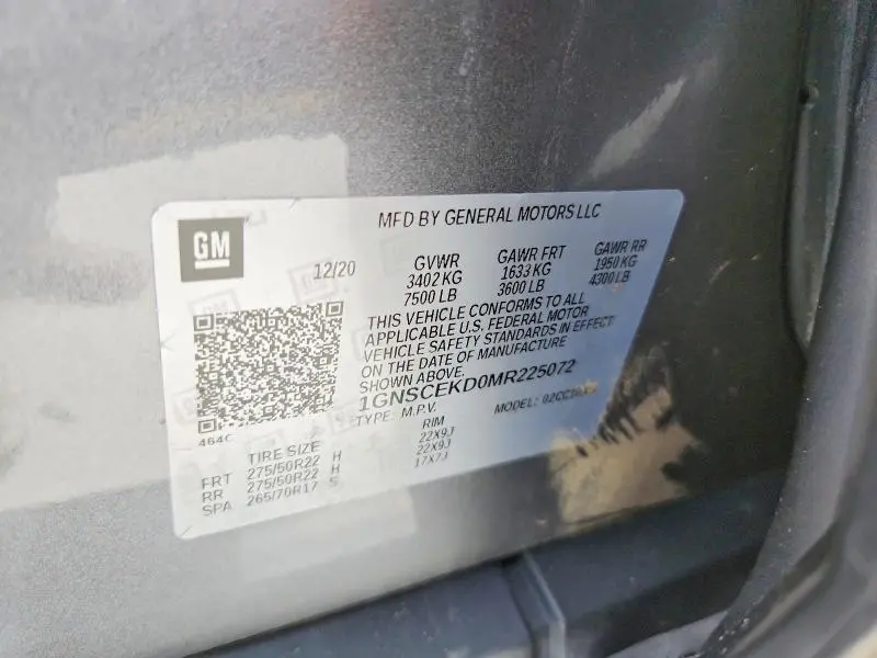 2021 CHEVROLET SUBURBAN C1500 RST  