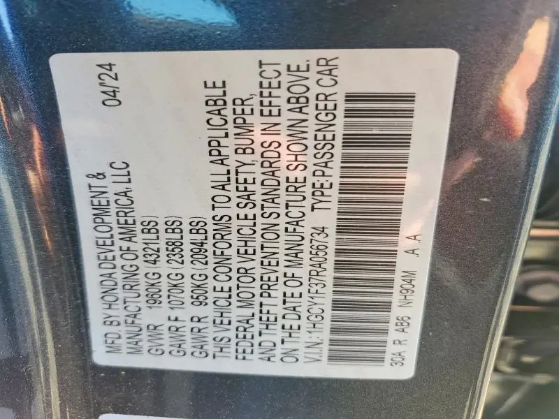 2024 HONDA ACCORD EX  