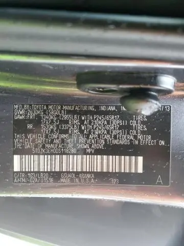 2013 TOYOTA HIGHLANDER BASE  