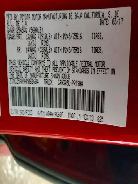 2017 TOYOTA TACOMA DOUBLE CAB  