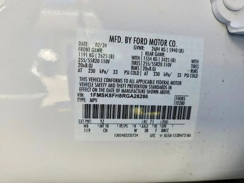 2024 FORD EXPLORER LIMITED  