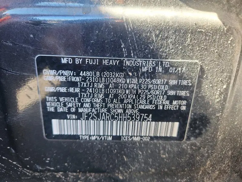 2017 SUBARU FORESTER 2.5I LIMITED  