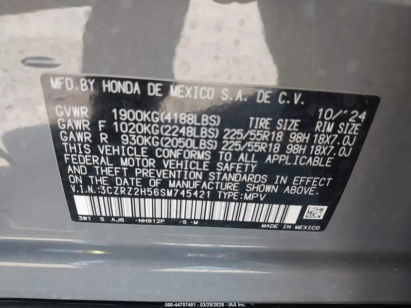 2025 HONDA HR-V AWD SPORT