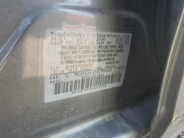 2018 NISSAN SENTRA S  
