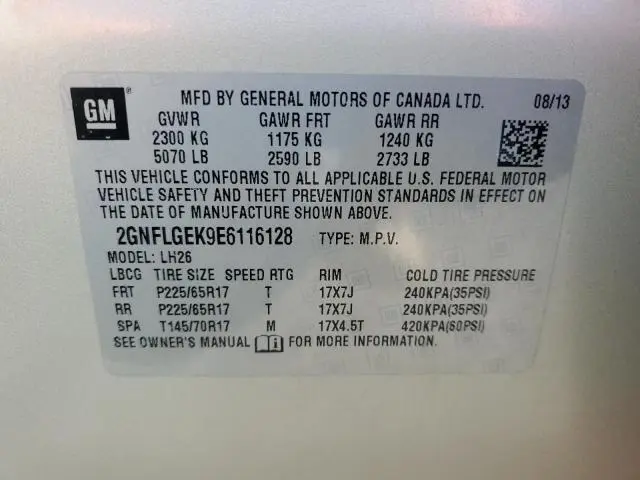 2014 CHEVROLET EQUINOX LT  