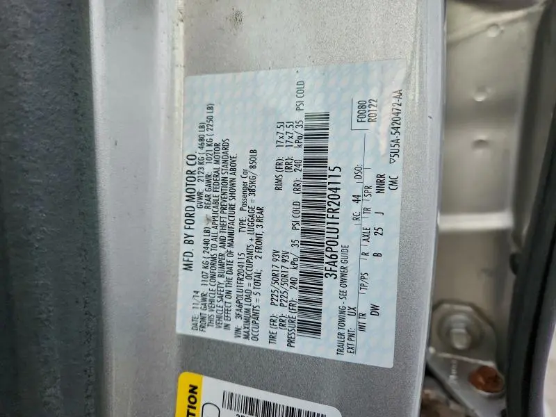 2015 FORD FUSION SE HYBRID  