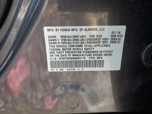 2019 HONDA PILOT ELITE  