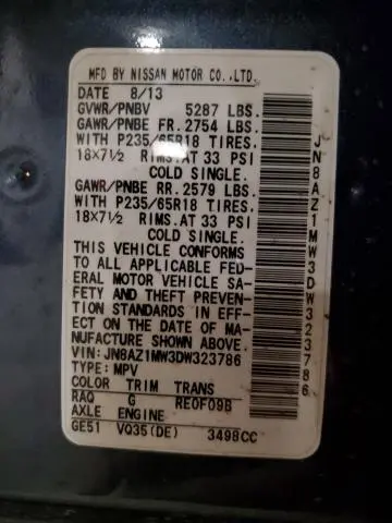 2013 NISSAN MURANO S  