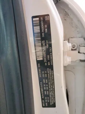 2020 ALFA ROMEO GIULIA   