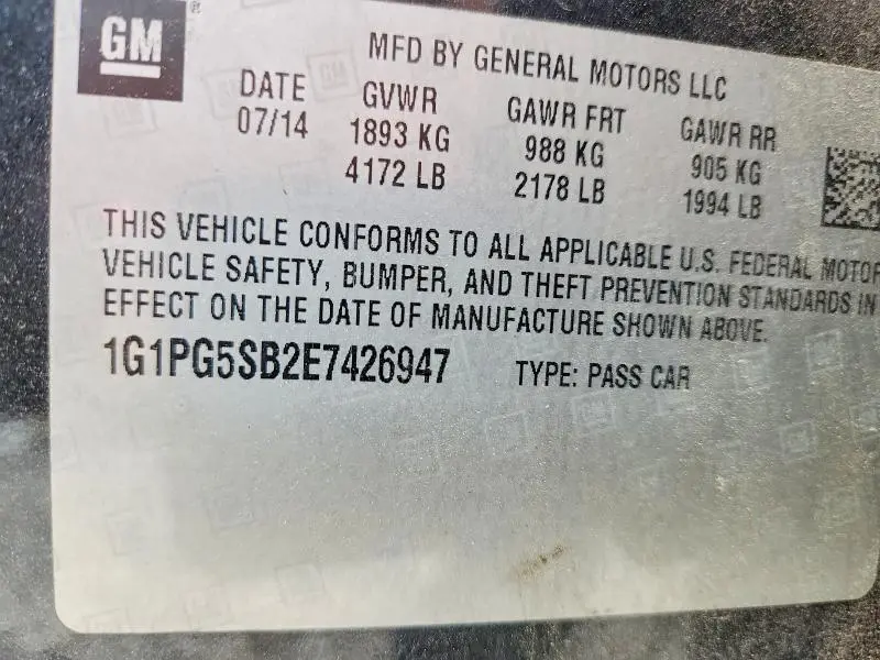 2014 CHEVROLET CRUZE LTZ  