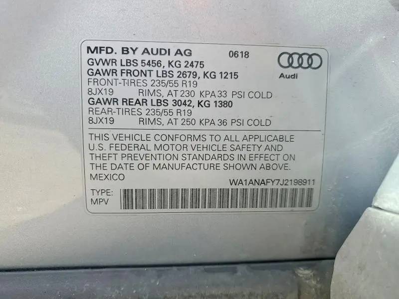 2018 AUDI Q5 PREMIUM  