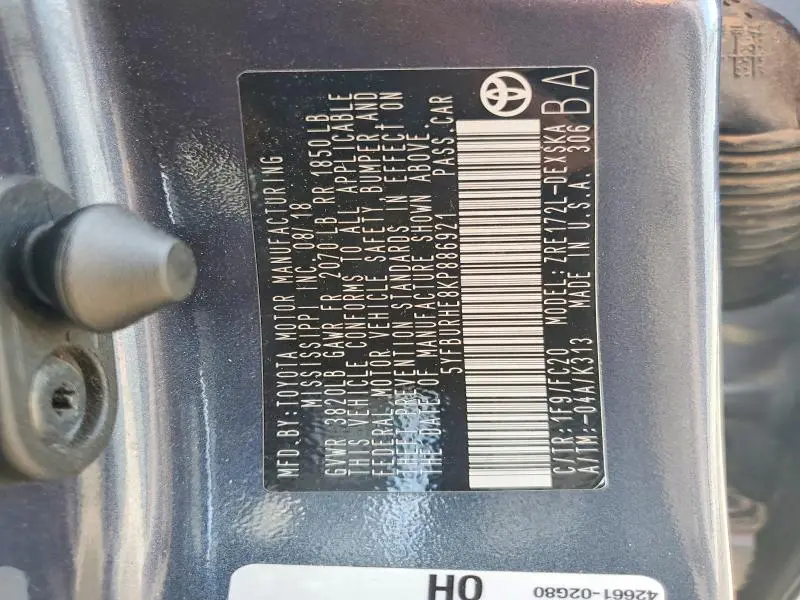 2019 TOYOTA COROLLA SE  