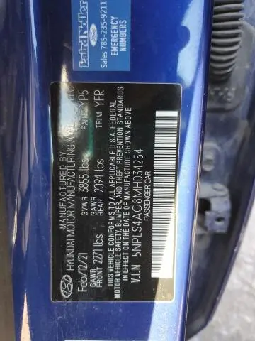 2021 HYUNDAI ELANTRA SEL  