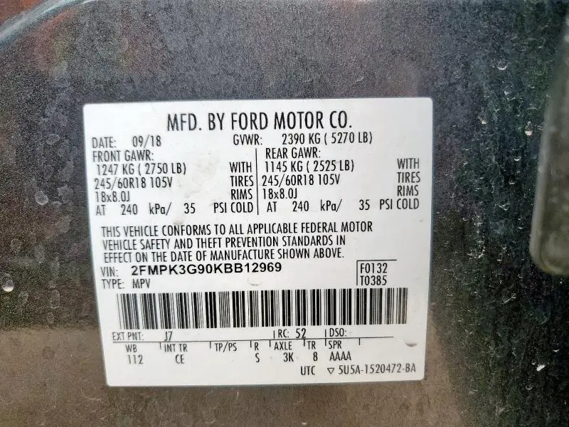 2019 FORD EDGE SE  