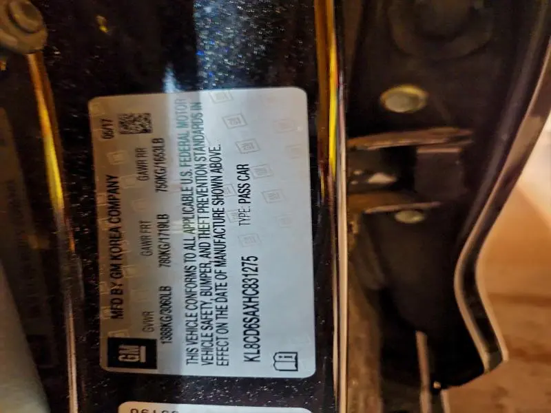 2017 CHEVROLET SPARK 1LT  