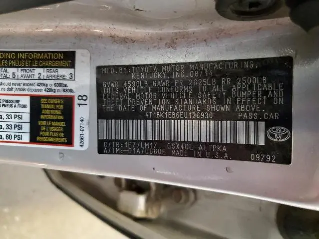 2014 TOYOTA AVALON BASE  