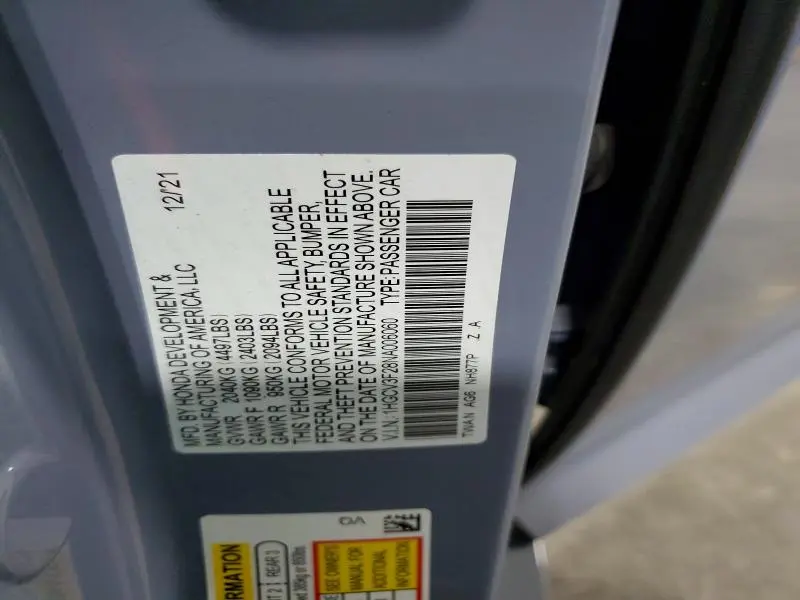 2022 HONDA ACCORD HYBRID SPORT  