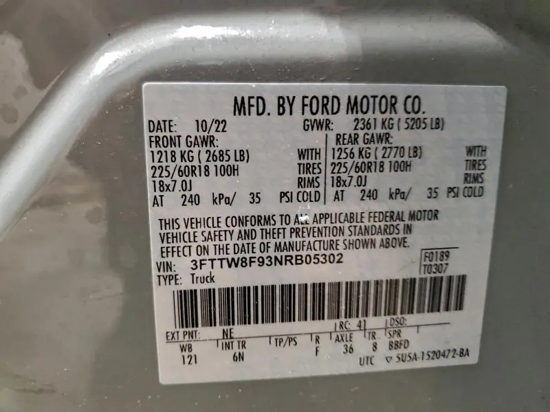 2022 FORD MAVERICK XL  