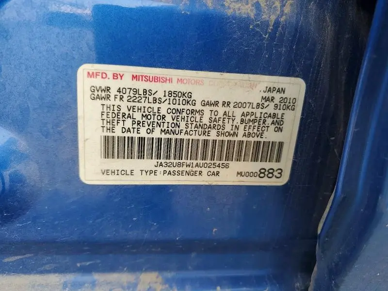 2010 MITSUBISHI LANCER   