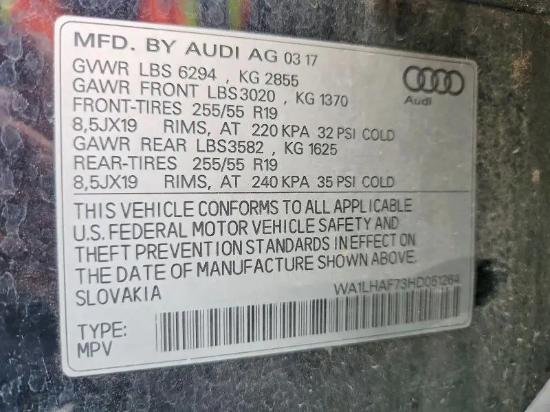 2017 AUDI Q7 PREMIUM PLUS  