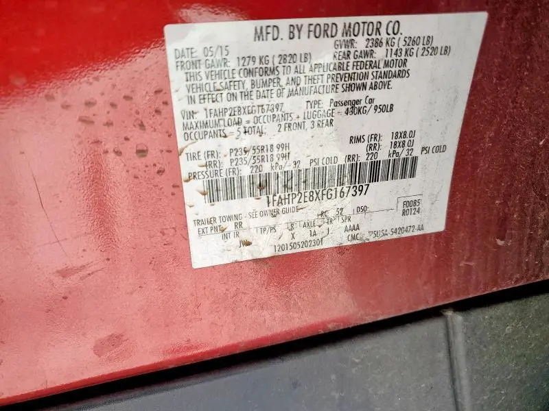 2015 FORD TAURUS SEL  