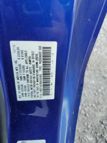 2016 HONDA ACCORD EX  