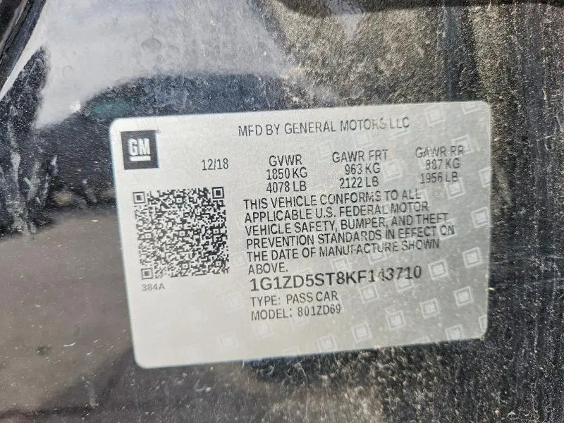 2019 CHEVROLET MALIBU LT  